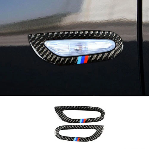 Карбоновый внешний светильник поворотного сигнала для автомобиля, рамка, Накладка для BMW 3 серии E90 E92 E93 2005-2008 2009 2010 2011 2012 - Название цвета: with color
