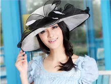Frauen Sinamay Hut Derby Kirche Hochzeit Cocktail-abend-partei Breiter Krempe Kappe Kleid Sonne Fedora Mützen Baskenmütze Handmade Kopfbedeckungen Neue