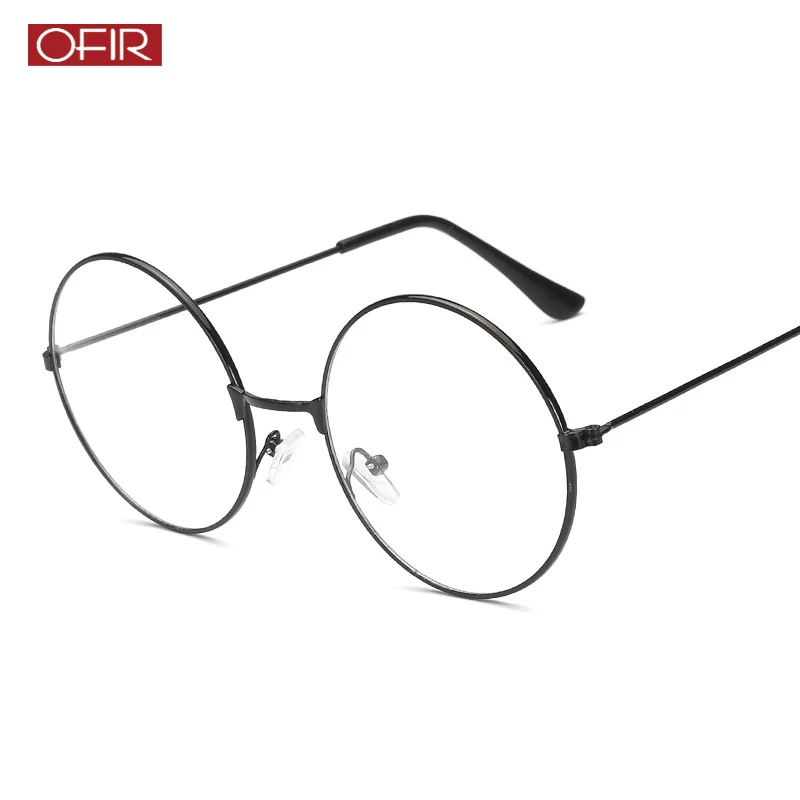 

2019 New Retro Large Round Glasses Transparent Metal Myopia Optics Eyeglass Frame Black Silver Gold Spectacles Eyeglasses