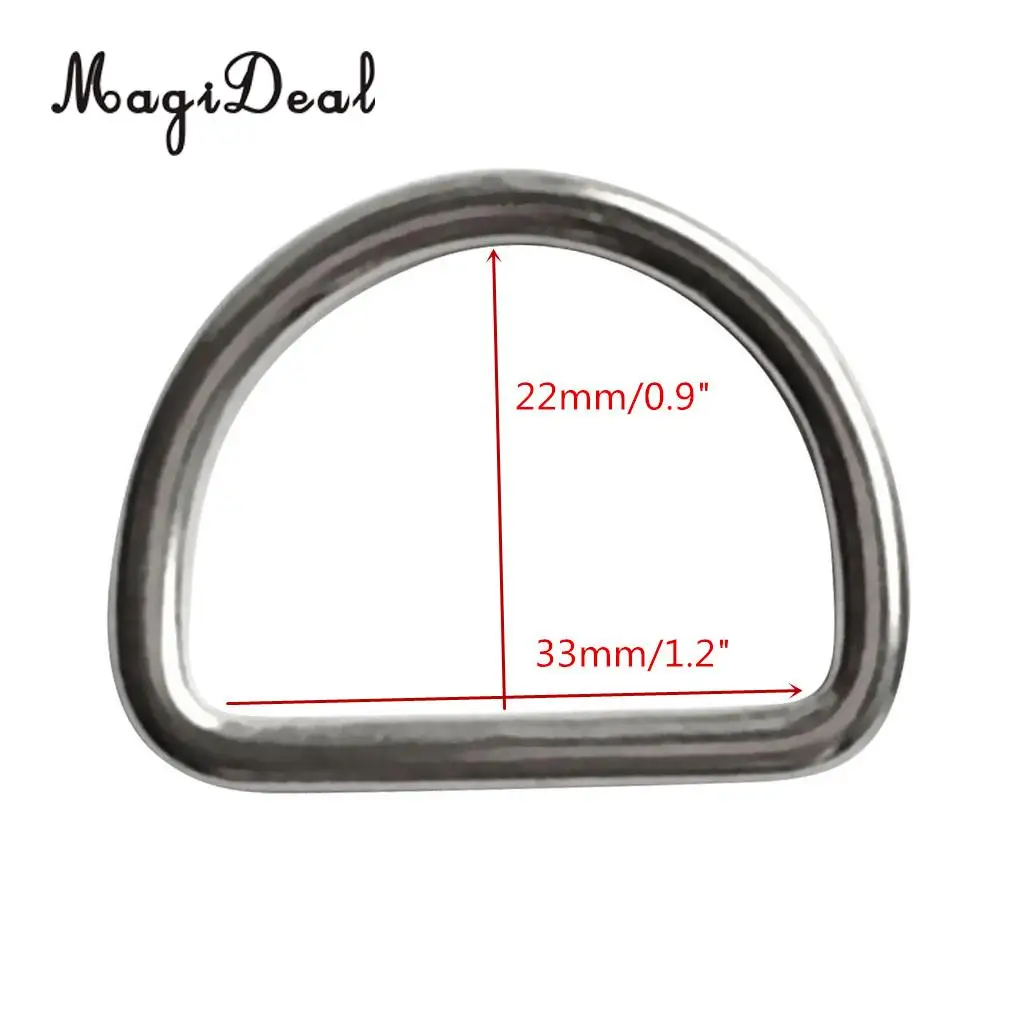 4pcs/set Marine Boat 316 Stainless Steel D Ring Fits 1.2' Webbing Weight Belt Harness Diving Scuba/ Industry Snorkeling Swimming