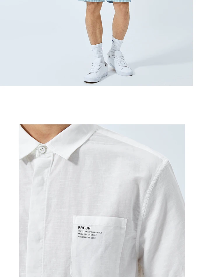 SEMIR рубашка с коротким рукавом мужская летняя новая хлопковая льняная дышащая рубашка HK Стиль Повседневная Молодежная рубашка