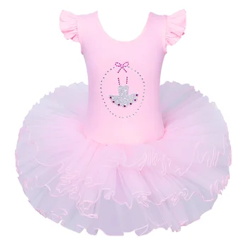 

BAOHULU Fancy Toddler Little Girls Ballet Dress Children Dance Wear Short Sleeve Bow Tutu Ballet Birthday Gift Kids Clothes
