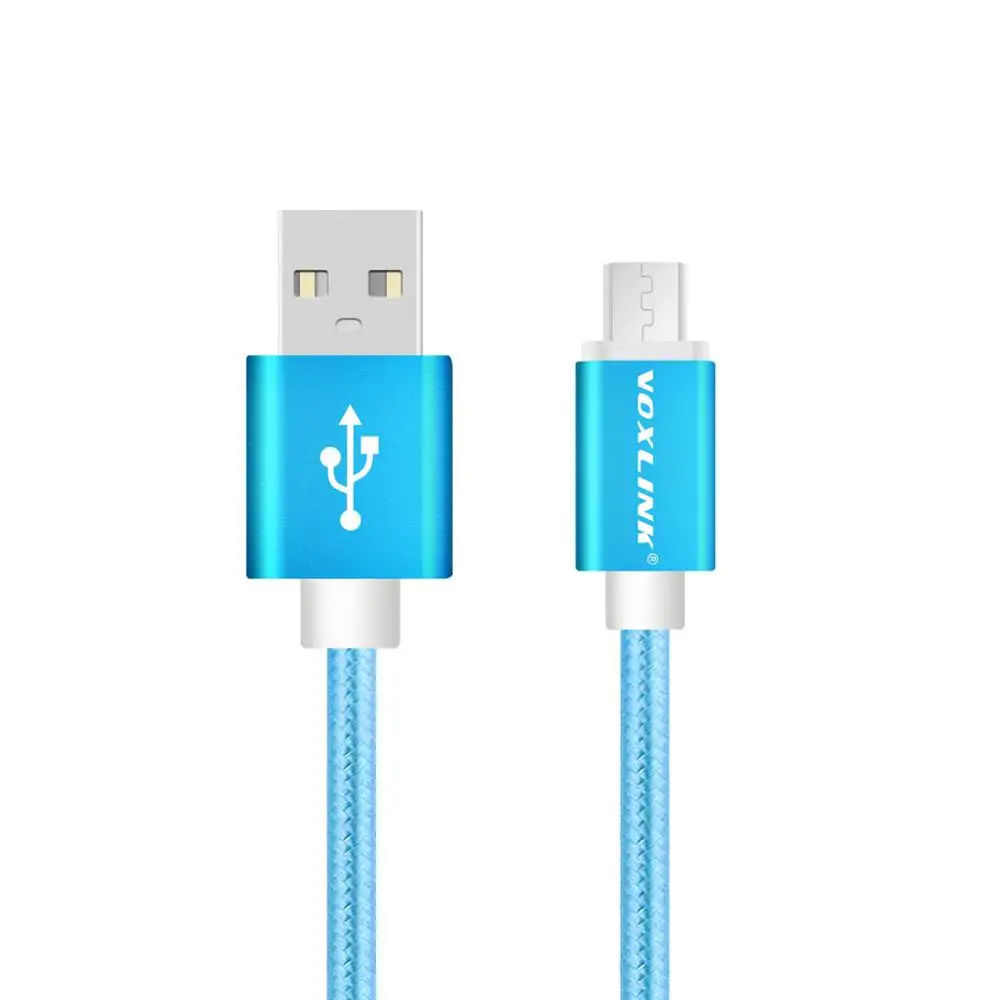 VOXLINK 5 упаковка алюминиевый нейлоновый Micro USB кабель для зарядки мобильного телефона подходит для samsung xiaomi LG Galaxy htc Android usb кабель - Цвет: Blue