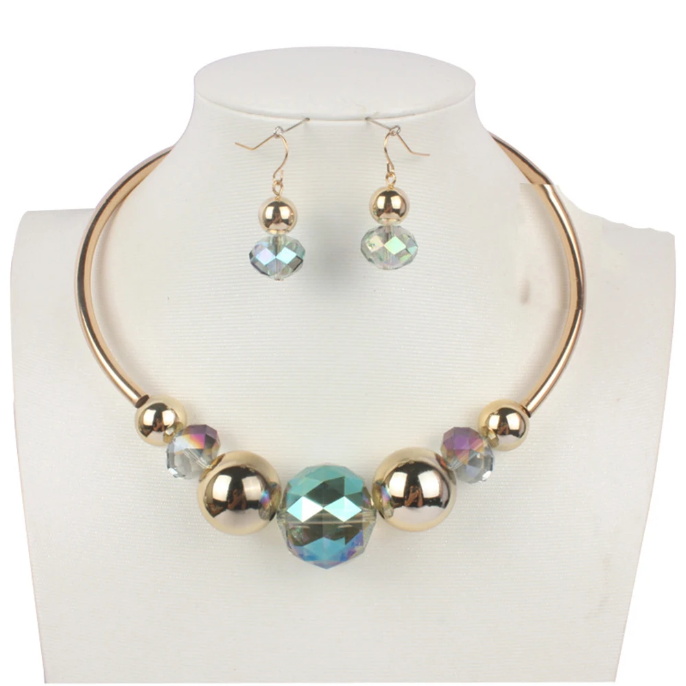 

Crystal Necklaces Earring Sets Women Jewelry