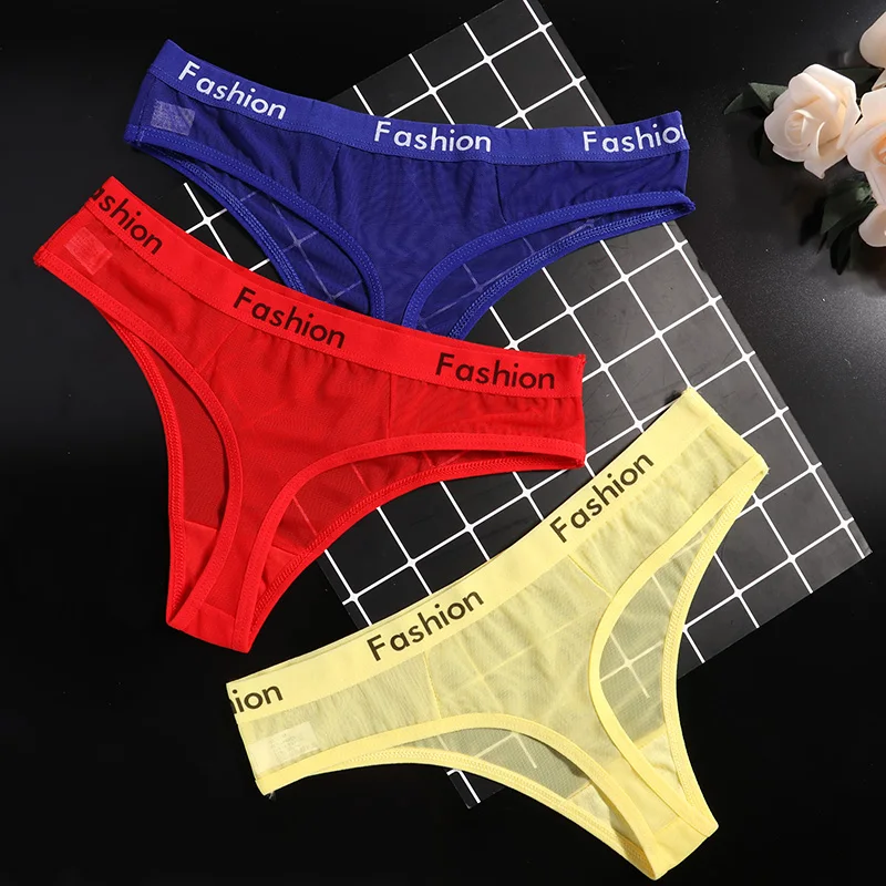 Wrap Design Sexy Ladies Cotton Mesh Transparent Panties Thongs String lingerie Fashion Low-Rise Women Underwear Seamless Briefs