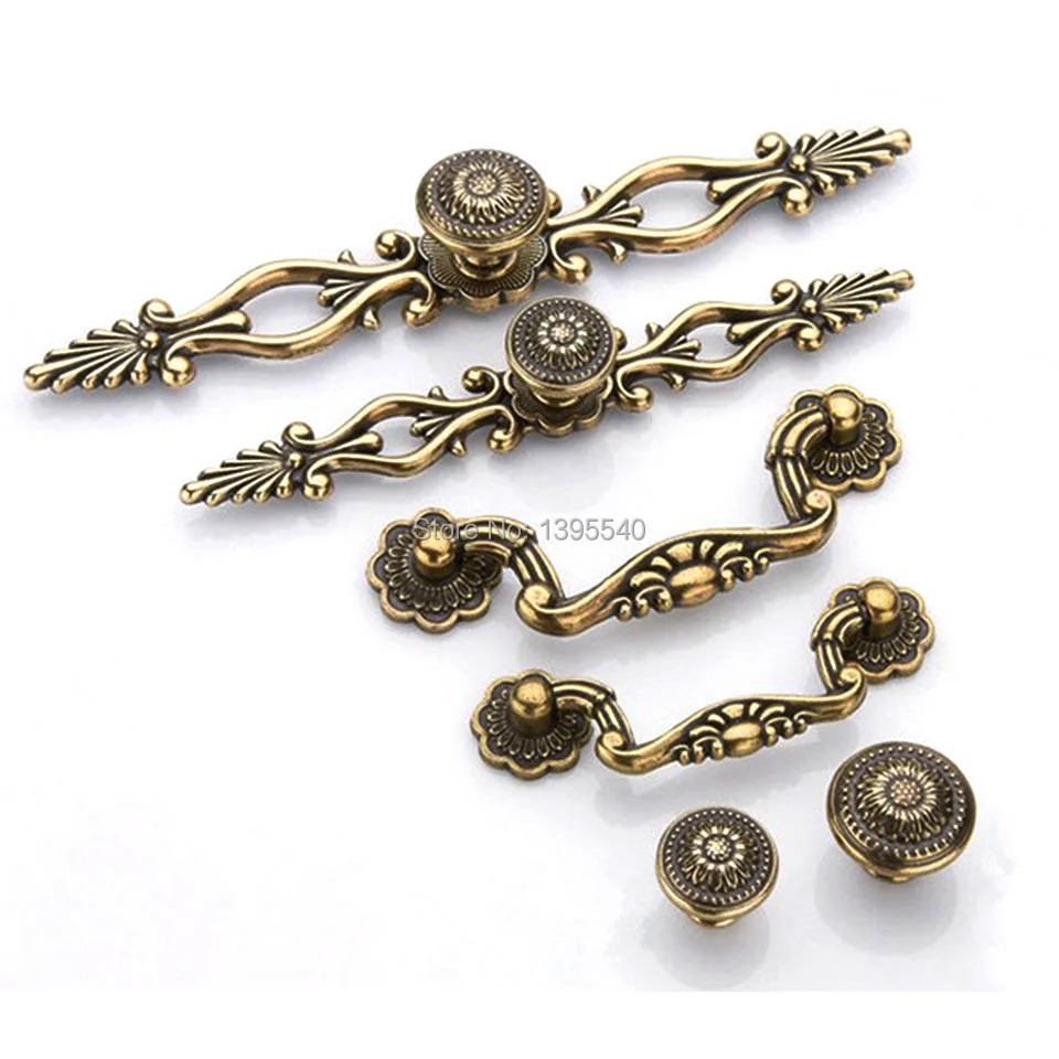 New 96mm Antique Kitchen Handles Knobs Euro Style Vintage