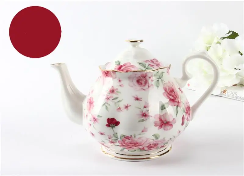 1000 мл, настоящий костяной китайский заварочный чайник, Креативный цветочный элегантный рисунок, чайник керамический для сервировки, чайник для домашнего подарка