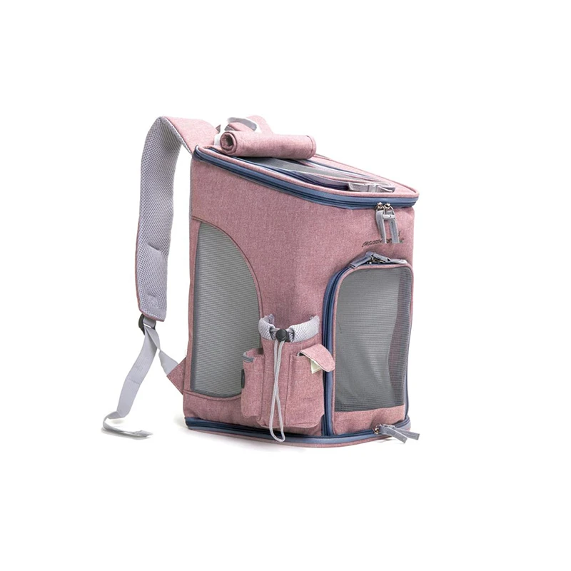 

Linen Cloth Go Out Doggie Bags on Shoulders large space Ultra-breathable Foldable Pet Backpack for Travel Pet Carrier Bag