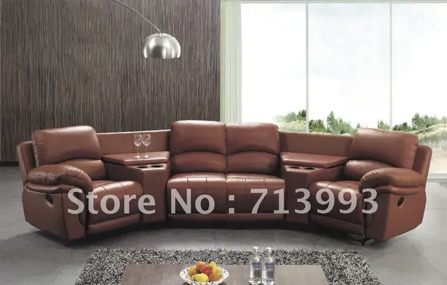 Corner Recliner Sofa Functional With Cup Holder Leather In Corner Recliner Sofa Functional With Cup Holder Leather