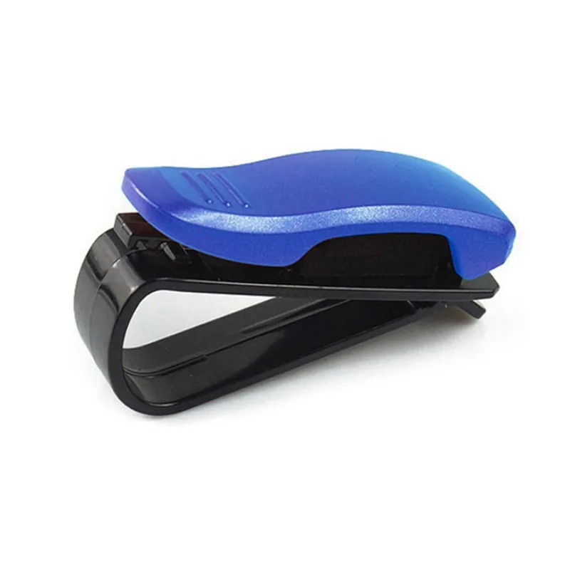 1 шт. Многофункциональный Чехол для очков автомобильные аксессуары Солнцезащитные очки держатель для очков ручка для карт ABS билетный зажим funda gafa - Название цвета: Blue Holder