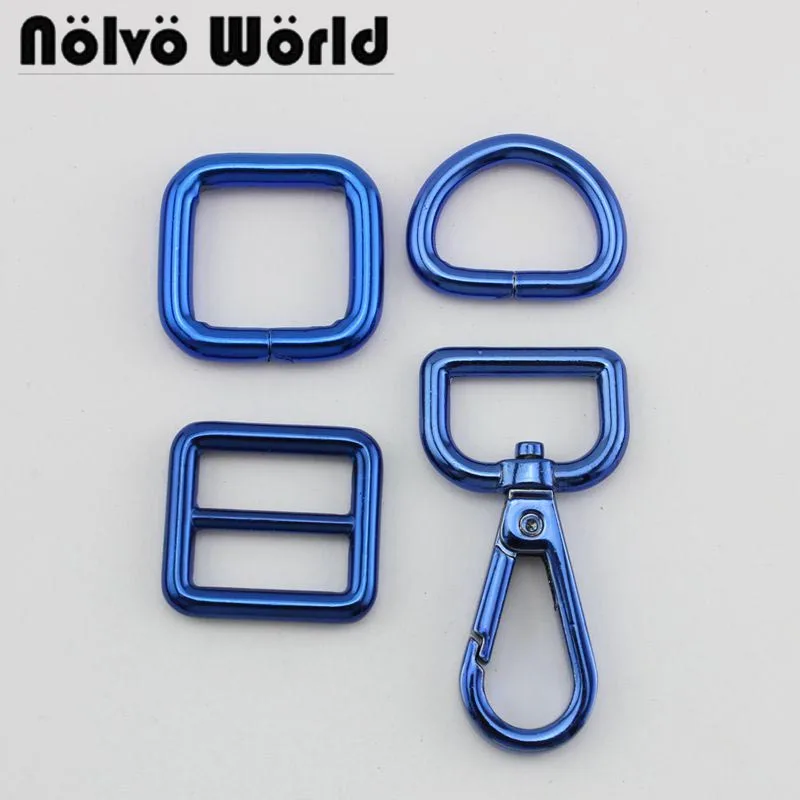 

2-30 sets bright blue finish,20mm 3/4"swivel hook PLUS opened d ring PLUS buckle PLUS slider,Sewing Handbag Purse Bag