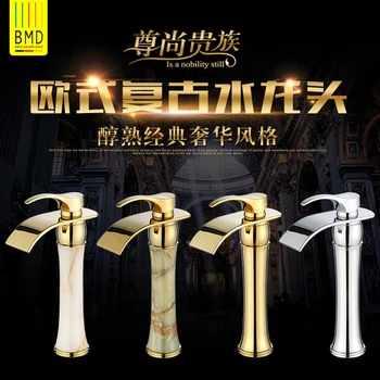 

Leading European antique jade retro copper basin basin art basin basin of hot and cold water faucet heightening