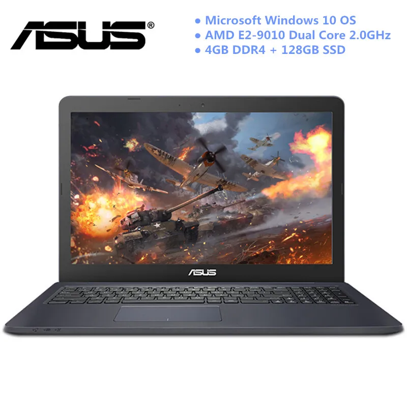 ASUS A555BP9010 Тетрадь 15 6 дюймов Windows 10 шт. ноутбука английская версия AMD E2-9010 Dual Core 4 ГБ