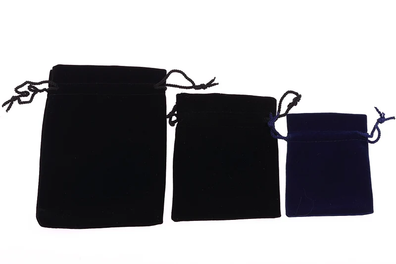 100pcs Black Velvet Jewelry Pouches Gift Bags High Quality Jewelry