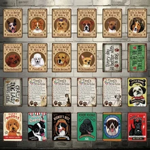 [Kelly66] жизнь лучше с боксером Йоркский Пудель металлический знак оловянный плакат домашний Декор Бар настенная живопись 20*30 см размер Dy71