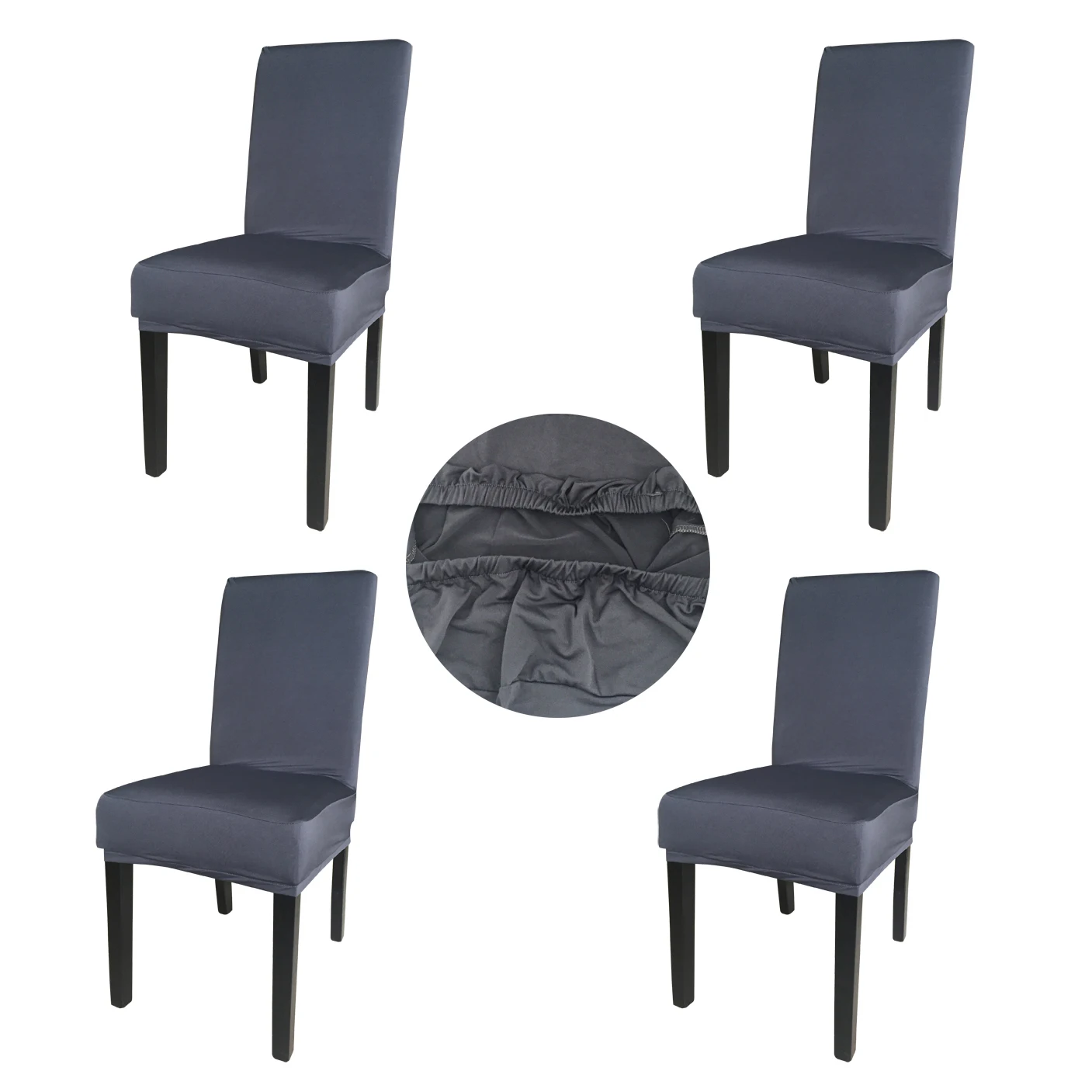 Wholesales 4 Pieces Gray Spandex Fabric Stretch Removable Washable Dining Room Chair Cover Protector Seat Slipcovers SCS-4GR Wholesales 4 Pieces Gray Spandex Fabric Stretch Removable Washable Dining Room Chair Cover Protector Seat Slipcovers SCS-4GR