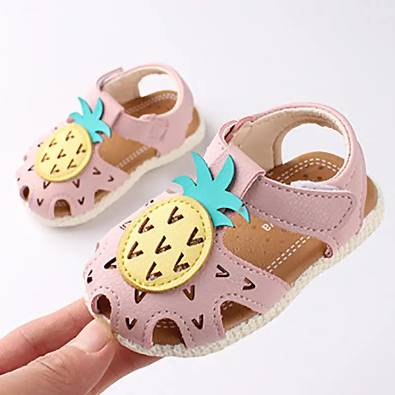 

Newborn Baby Girls Sandal Summer Shoes Fashion Cute Pineapple Non-slip Sandals for Baby Girls Insole 11-13cm