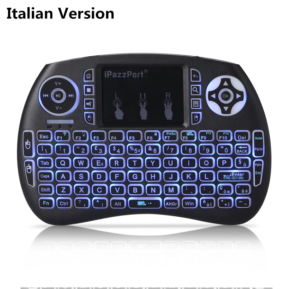 Original iPazzPort Portable Hand-Held Wireless Touchpad Remote Control Gamepad With RGB Backlight for PC / Smart Android TV Box