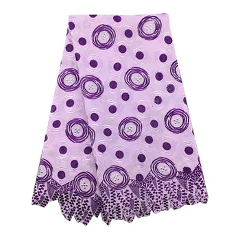 

High Quality Swiss Voile Laces Switzerland 100% Cotton 045 Lilac African Lace Fabric 2019 Nigerian Party Voile Lace