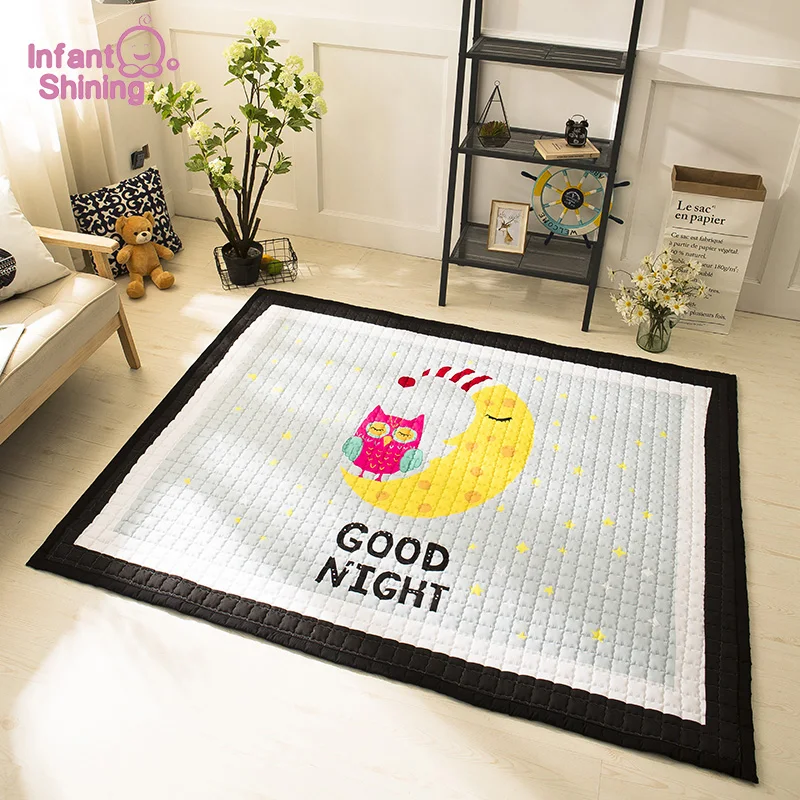 

Infant Shining 1.5CM Thick Baby Play Mats Many Colors Cartoon For Children Carpets Cotton Non-slip Bedroom Blanket Rugs