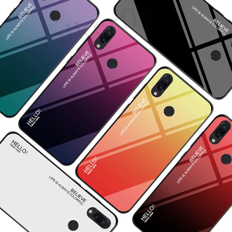 

Gradient Tempered Glass Case For Xiaomi Mi 9 SE A1 Mi 8 A2 Lite 6X 5X Poco F1 Phone Back Cover On Redmi 7 5 Plus Note 7 6 5 Pro