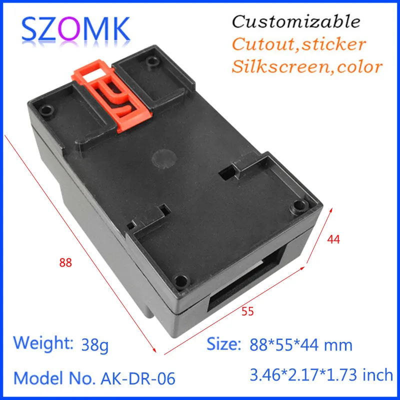 2 шт., din-рейка, корпуса для электронных розеток 88*55*44 мм Пластиковая распределительная коробка для электроники, электроинструмент enclosuure
