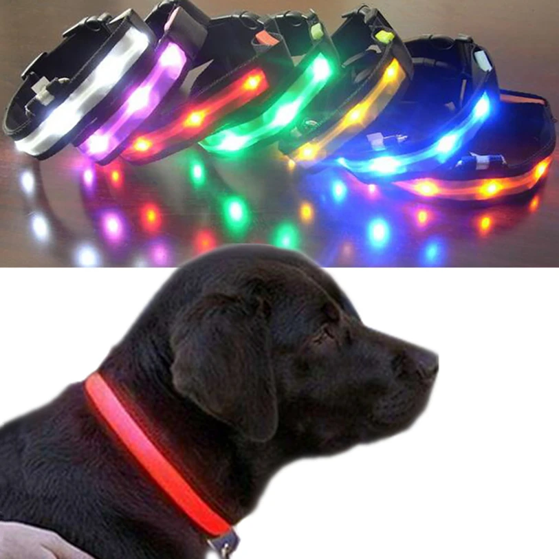 

Nylon LED Pet Dog Collar,Night Safety Flashing Glow In The Dark Dog Leash Anti-lost Dogs Luminous Fluorescent Collars 30DC1