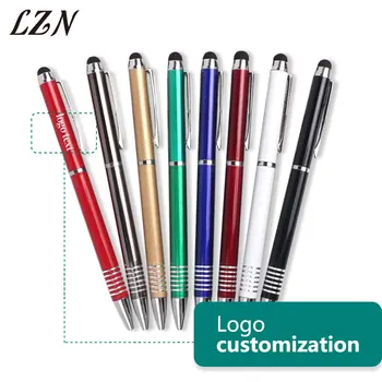 

LZN 20pcs a Lot Free Engraved Name/Text Touch Screen Ballpoint Metal Pens School & Office Supplier Writing Stationery as Gifts