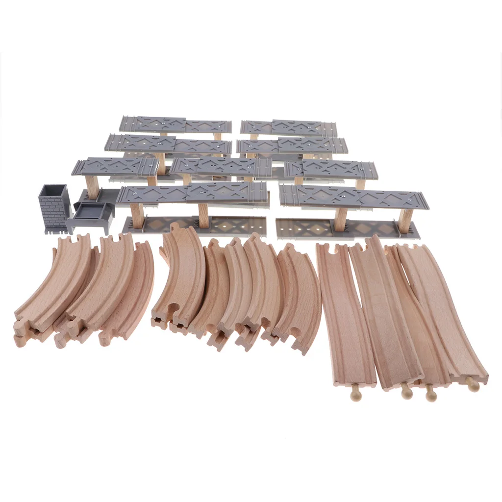 Kids Preschool Wooden Toy Trains Set Building Blocks Construction kits Play Activity, Fine Motor Skills -Spiral Track