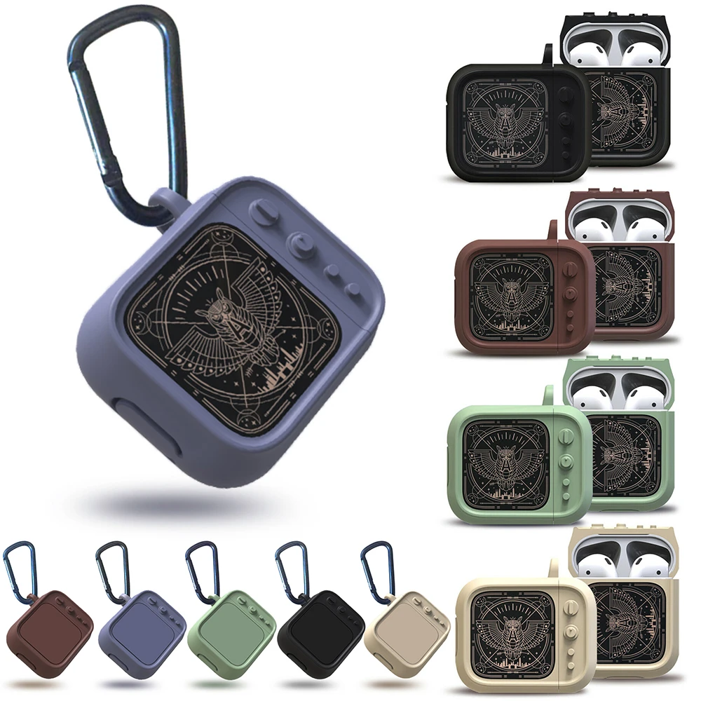 

Cute Retro TV box Silicone Case for Apple Airpod cover Wireless Earphone Case for Air pods Protective Skin with Hanging hook