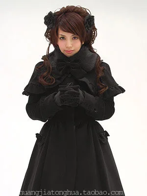 

Free Shipping 2019 New Retro Elegant Literary Lolita Demon Princess Angel Cashmere Coat (send The Shawl) Hot Style