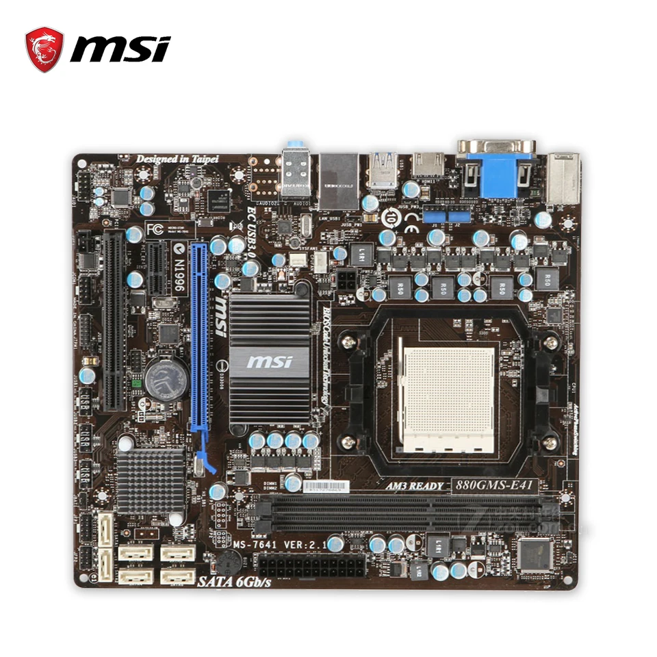 MSI 880GMS-E41 Desktop Motherboard 880G Socket AM3 DDR3 16G STAT3 USB2.0 Micro ATX цена MSI 880GMS-E41 Desktop Motherboard 880G Socket AM3 DDR3 16G STAT3 USB2.0 Micro ATX цены онлайн