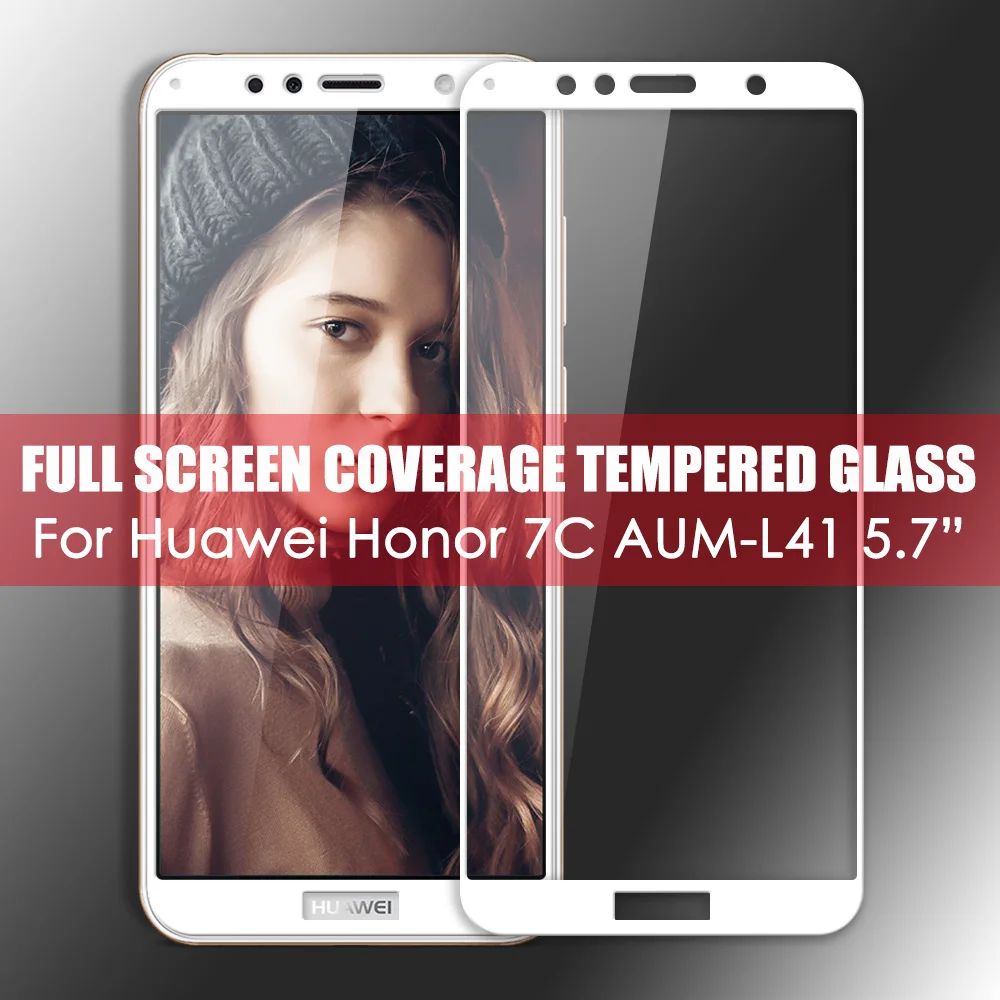 KHW1903_1_Full Screen Coverage Tempered Glass for Huawei Honor 7C Russia Version AUM-L41 5.7 inch