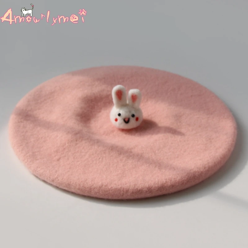 Amourlymei, 21 цвет, японский стиль, Mori Girl, Лолита, Kawaii, милый кролик, берет, шапки для женщин, зимний шерстяной берет, шапка, Boina Feminino
