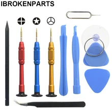 11 шт. открытие Прай Набор отверток(Y000 Triwing три точки, Pentalobe 5 звезд, 1,5 крест) для iPhone X 8 7 6 6 S плюс Экран ремонт