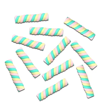 

LF 20Pcs 25mm Clay Twist Stick Decoration Crafts Flatback Cabochon Embellishments For Scrapbooking Kawaii Cute Diy Accessories