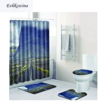 

Free Shipping 4Pcs Tappetino Bagno Casa De Banho Banyo Bathroom Carpet Toilet Bath Mats Set Tapis Salle De Bain Alfombra Bano