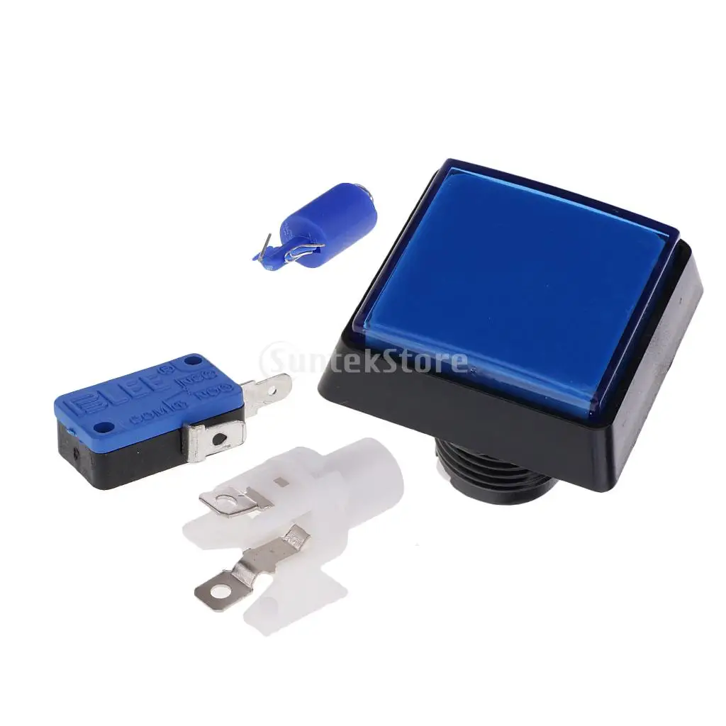 Rectangle Arcade Game Machine Push Button w/ 12V led lamp illuminated 5x5cm
