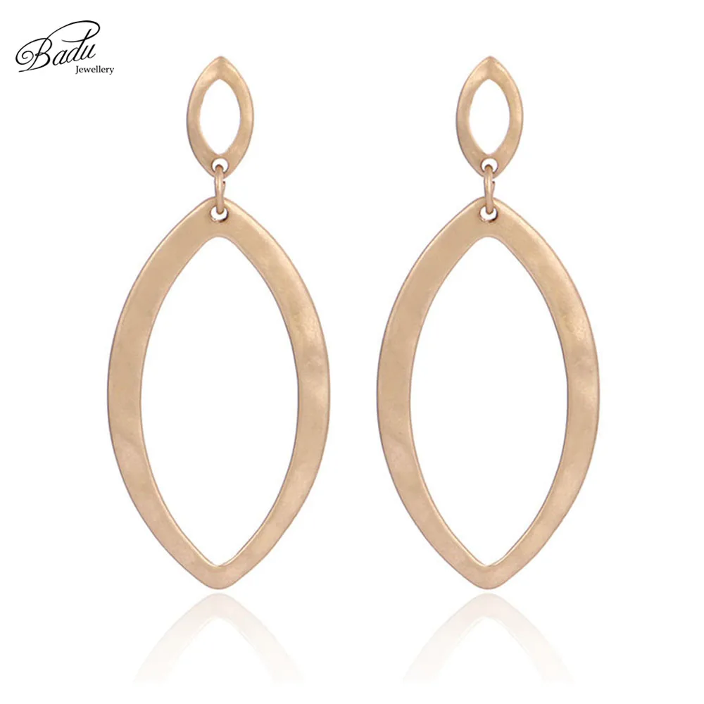 Badu, золотые овальные серьги-гвоздики для женщин, светильник, серьги-гвоздики, подарок для девушек, модные ювелирные изделия
