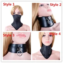 Venda quente 4 estilos escolher preto couro plutônio bdsm fetiche bondage sexo pescoço colar adulto jogo coleiras anel sexo brinquedos escravo pescoço colar