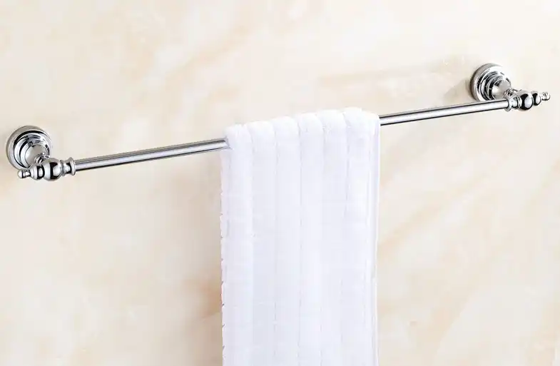 Towel Rail 600MM Chrome Single Bathroom Rack Square Wall Mount Holder Hanger