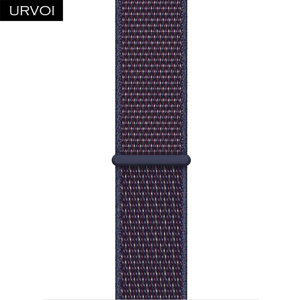 Спортивная петля URVOI для apple watch series 5 4 3 2 1 ремешок для iWatch band для NIKE+ двухслойный светоотражающий крючок и петля - Цвет ремешка: Indigo