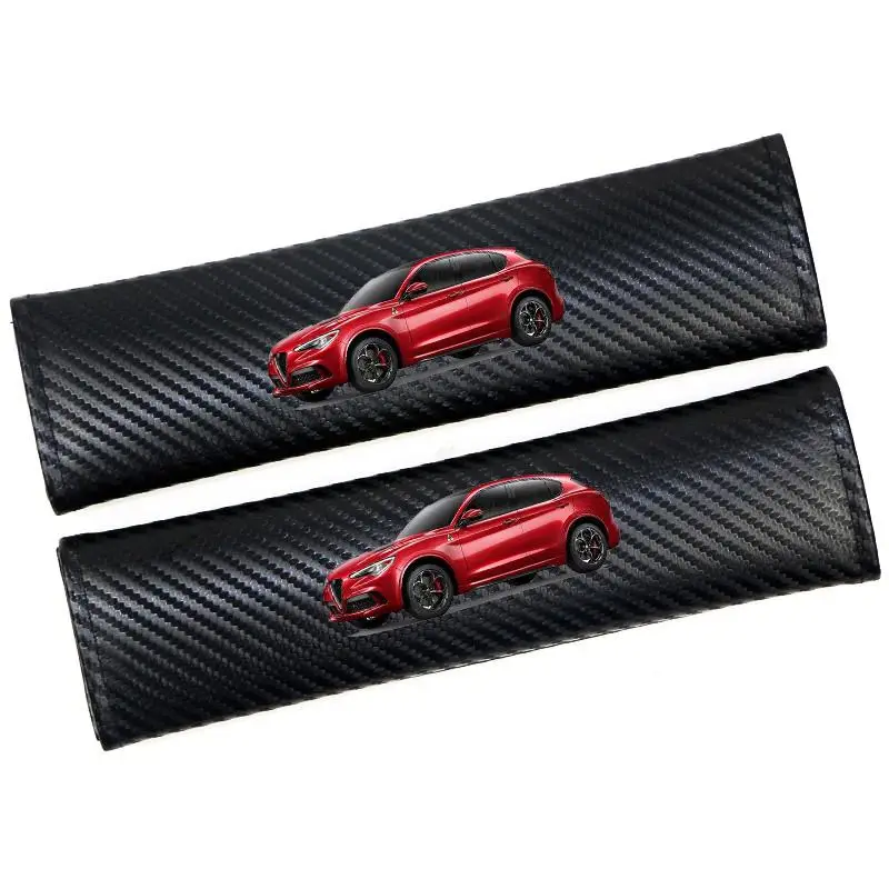2 шт. стиль Горячая Накладка для ремня безопасности автомобиля Авто углеродное волокно чехол для Alfa Romeo 159 147 156 Giulietta 147 159 Mito