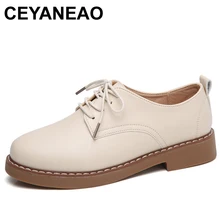 CEYANEAO/Женская обувь из натуральной кожи; Новинка; повседневная обувь на плоской подошве; женская обувь на шнуровке; мокасины на плоской подошве; кроссовки; Zapatos MujerE950