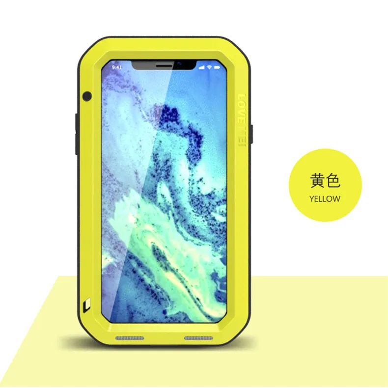 Сверхмощный защитный чехол для iPhone 7 8 Plus X XR XS Mas, Металлический Алюминиевый противоударный защитный чехол для телефона+ стеклянная пленка для экрана
