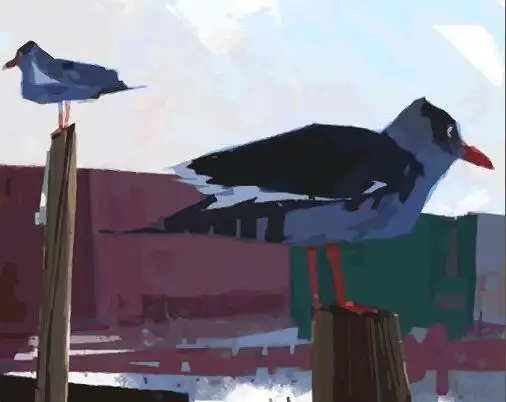 cioioil-X344 Seagull in the old city painting by Numbers Hand-painted digital wall decor painting for living room unique art