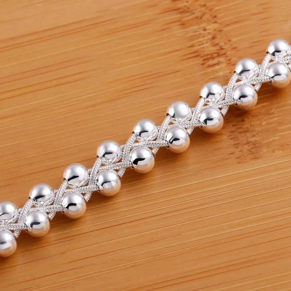 Браслет LH002 из плетеных бусин серебряного цвета Прямая поставка|bracelet plated|bracelet