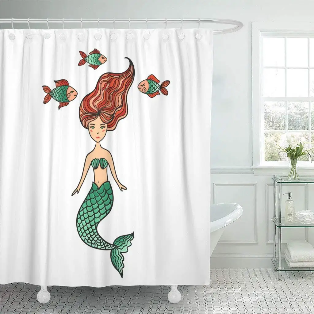 Shower Curtain with Hooks Colorful Baby Cute Little