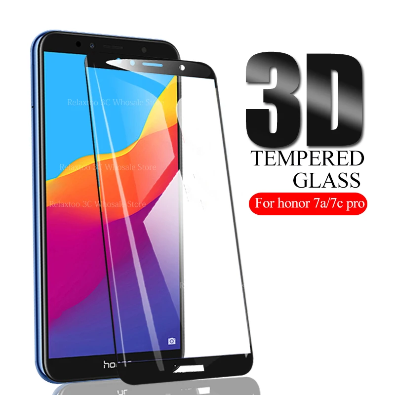 3D protective glass For huawei honor 7a 7c safety screen protector on honor 7c 7a pro tempered glas 7apro 7cpro 7 a c Film cover