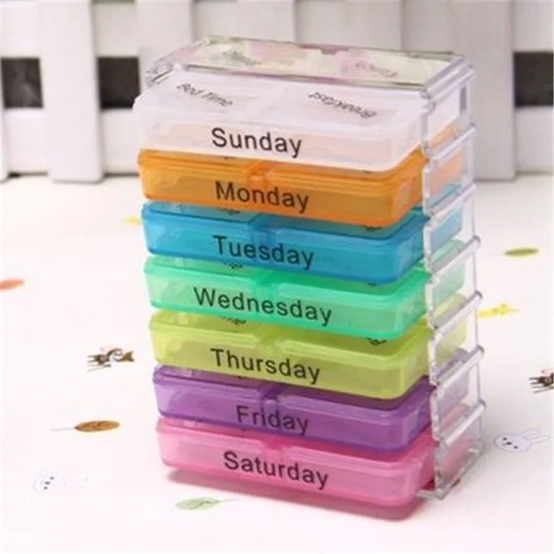 

Portable Pill Medicine Box Storage Case Organizer DIY Jewelry Boxes & Bin Medicine Weekly Storage Pill 7 Day Tablet organizador